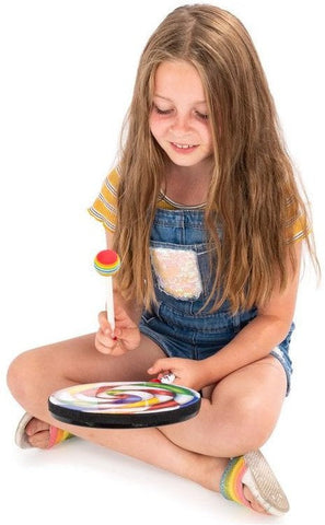 Lollipop Drum - 8 Inch - Children's Musical Instrument-AllSensory, Baby Musical Toys, Baby Sensory Toys, Drums, Early Years Musical Toys, Helps With, Music, Percussion Plus, Primary Music, Sensory Seeking, Sound Equipment, Stock-Learning SPACE