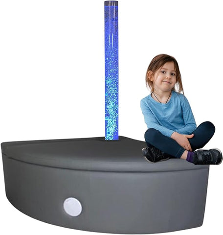 Lumina Corner Padded Plinth (For 15cm Diameter Bubble tubes)-Bubble Tube Accessories, Lumina, Plinths, Soft Play Sets-Learning SPACE