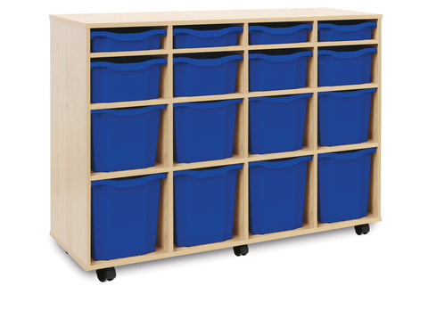 16 Combination Tray Unit-Shelves, Storage, Storage Bins & Baskets, Trays, Wellbeing Furniture-Maple-Learning SPACE