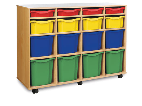 16 Combination Tray Unit-Shelves, Storage, Storage Bins & Baskets, Trays, Wellbeing Furniture-Beech-Learning SPACE