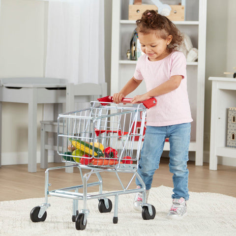 Metal Shopping Trolley-Baby Walker, Gifts For 2-3 Years Old, Imaginative Play, Kitchens & Shops & School, Pretend play, Role Play, Stock, Storage, Trolleys, Wellbeing Furniture-Learning SPACE