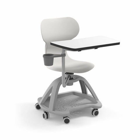 Mia Student Chair with Table-Classroom Chairs, Dyslexia, Learning Difficulties, Movement Chairs & Accessories, Neuro Diversity, Seating, Wellbeing Furniture-White-Learning SPACE