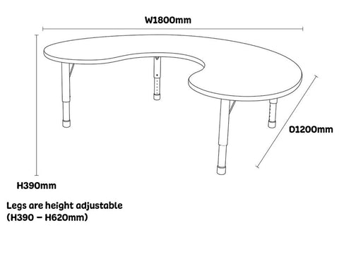 Milan Group Table-Classroom Table, Furniture, Height Adjustable, Horseshoe, Profile Education, Table, Wellbeing Furniture-Learning SPACE