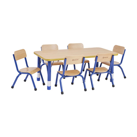 Milan Rectangular Tables - 6 or 8 Seater-Classroom Table, Furniture, Height Adjustable, Profile Education, Rectangular, Table, Wellbeing Furniture-Learning SPACE