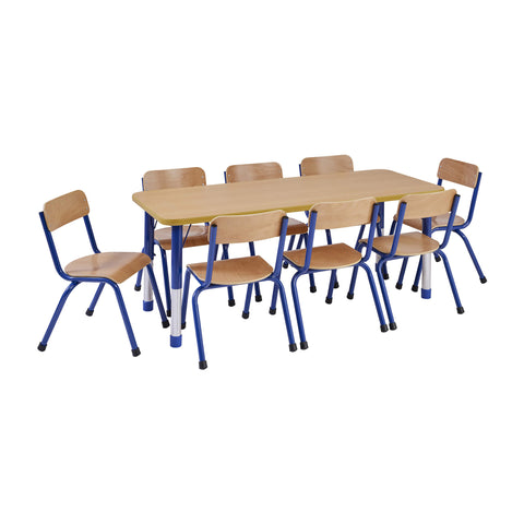 Milan Rectangular Tables - 6 or 8 Seater-Classroom Table, Furniture, Height Adjustable, Profile Education, Rectangular, Table, Wellbeing Furniture-Learning SPACE