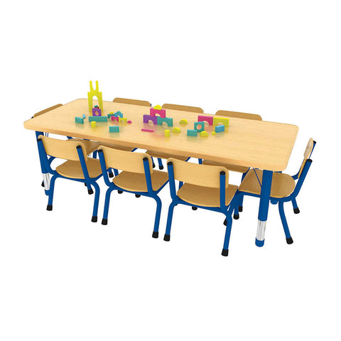 Milan Rectangular Tables - 6 or 8 Seater-Classroom Table, Furniture, Height Adjustable, Profile Education, Rectangular, Table, Wellbeing Furniture-Blue-8 - Seater-Learning SPACE