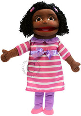 People Puppet Buddy - Girl (Dark Skin Tone)-communication, Communication Games & Aids, Helps With, Imaginative Play, Neuro Diversity, Primary Literacy, Puppets & Theatres & Story Sets, Role Play, Stock, The Puppet Company-Learning SPACE