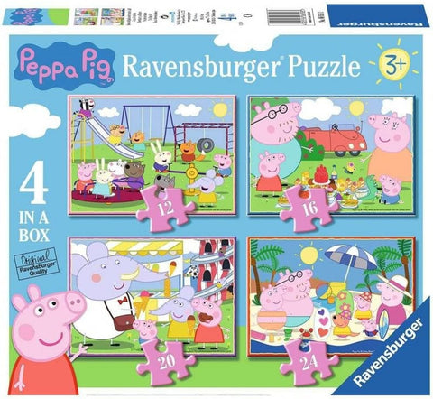 Peppa Pig 4 in Box Jigsaw Puzzles-13-99 Piece Jigsaw, Gifts For 2-3 Years Old, Gifts For 3-5 Years Old, Peppa Pig, Ravensburger Jigsaws-Learning SPACE