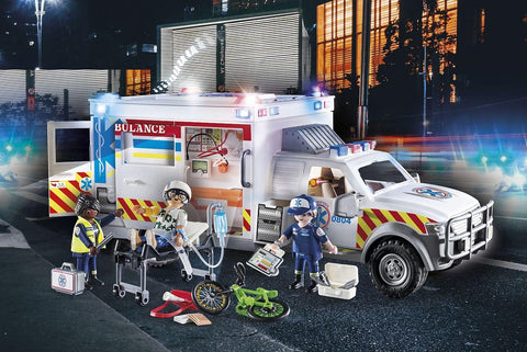 Playmobil® Ambulance with Lights and Sound-Cars & Transport, Fire. Police & Hospital, Games & Toys, Gifts for 5-7 Years Old, Imaginative Play, Playmobil, Primary Games & Toys, Small World-Learning SPACE