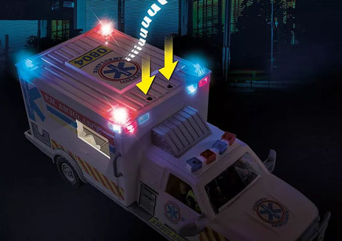 Playmobil® Ambulance with Lights and Sound-Cars & Transport, Fire. Police & Hospital, Games & Toys, Gifts for 5-7 Years Old, Imaginative Play, Playmobil, Primary Games & Toys, Small World-Learning SPACE