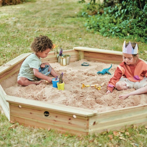 Plum® Giant Wooden Sand Pit [Natural]-Eco Friendly, Messy Play, Outdoor Sand & Water Play, Playground Equipment, Plum Play, Sand, Sand & Water, Sand Pit, Seasons, Stock, Summer-Learning SPACE