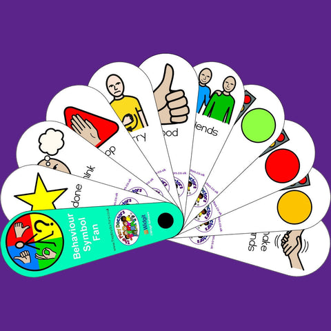 Positive behaviour 8 fan set-Additional Need, Calmer Classrooms, communication, Communication Games & Aids, Fans & Visual Prompts, Helps With, Neuro Diversity, Play Doctors, Primary Literacy, PSHE, Rewards & Behaviour, Social Emotional Learning, Stock-Learning SPACE