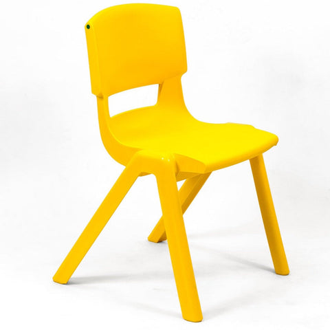 Postura+ One Piece Chair (Ages 11-13)-Classroom Chairs, Seating, Wellbeing Furniture-Sun Yellow-Learning SPACE