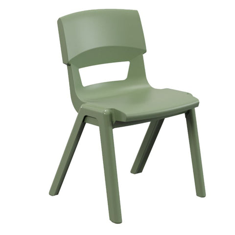 Postura+ One Piece Chair (Ages 14-18)-Classroom Chairs, Seating, Wellbeing Furniture-Moss Green-Learning SPACE