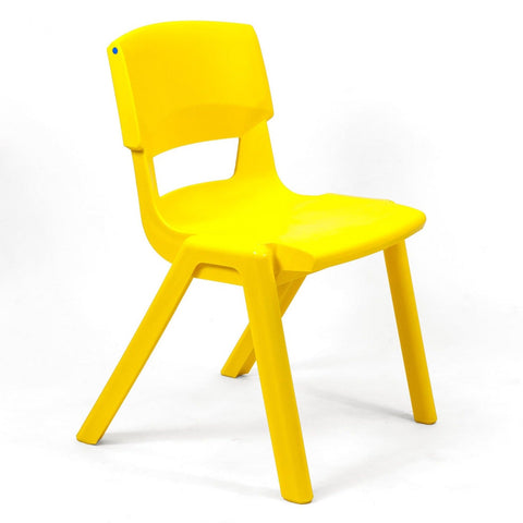 Postura+ One Piece Chair (Ages 14-18)-Classroom Chairs, Seating, Wellbeing Furniture-Sun Yellow-Learning SPACE