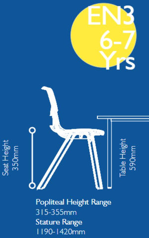 Postura+ One Piece Chair (Ages 6-7)-Chairs-Classroom Chairs, Seating, Wellbeing Furniture-Learning SPACE