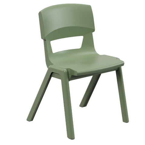 Postura+ One Piece Chair (Ages 8-10)-Classroom Chairs, Seating, Wellbeing Furniture-Moss Green-Learning SPACE