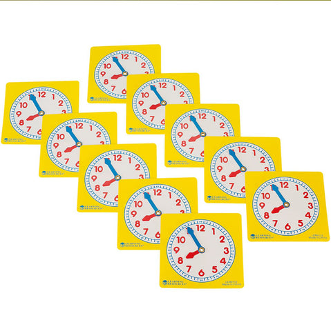 Pupil Clock Dials (Set of 10)-Calmer Classrooms, Classroom Packs, Helps With, Learning Activity Kits, Learning Resources, Life Skills, Maths, Primary Maths, Stock, Time-Learning SPACE