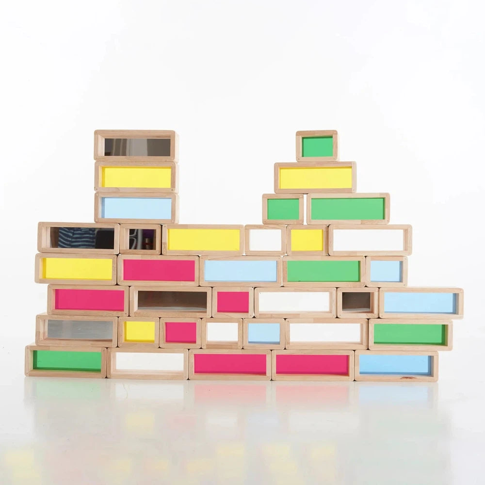 Rainbow Bricks - Pk36-AllSensory, Building Blocks, Engineering & Construction, Farms & Construction, Helps With, Imaginative Play, Light Box Accessories, Nurture Room, S.T.E.M, Sensory Seeking, Stacking Toys & Sorting Toys, Stock, TickiT, Visual Sensory Toys-Learning SPACE