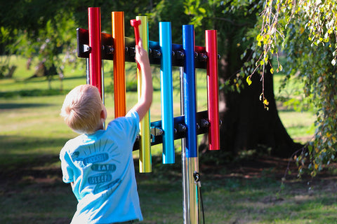 Rainbow Trio Ensemble - Sensory Garden Musical Instruments-Matrix Group, Music, Outdoor Musical Instruments, Primary Music, Sensory Garden, Sound, Strength & Co-Ordination-Learning SPACE