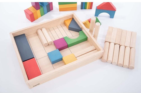 Rainbow Wooden Jumbo Block Set - Pk54-Baby Wooden Toys, Building Blocks, Engineering & Construction, Gifts For 6-12 Months Old, Maths, Nurture Room, Primary Maths, S.T.E.M, Shape & Space & Measure, Stacking Toys & Sorting Toys, Stock, TickiT-Learning SPACE