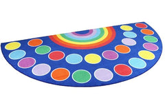 Rainbow™ Semi-Circle Placement 3x1.5m Carpet-Corner & Semi-Circle, Kit For Kids, Mats & Rugs, Multi-Colour, Placement Carpets, Rainbow Theme Sensory Room, Rugs, Wellbeing Furniture-Large-Learning SPACE