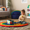 Reversible Rainbow and Daisy Print Folding Mat-Corner & Semi-Circle, Eden Learning Spaces, Mats, Mats & Rugs, Multi-Colour, Rainbow Theme Sensory Room-Learning SPACE