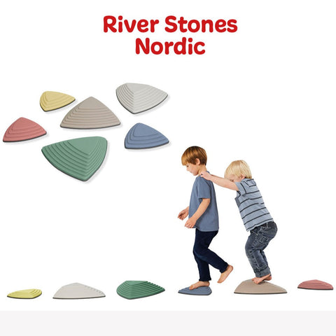 River Stones (SET OF 6) - Nordic-Additional Need, Gonge, Gross Motor and Balance Skills, Helps With, Stepping Stones-Learning SPACE