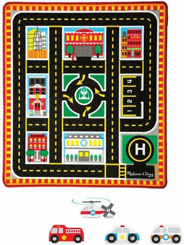 Rug - Around The City Rescue-Cars & Transport, Fire. Police & Hospital, Imaginative Play, Mats & Rugs, Rugs, Sensory Flooring, Small World, Stock, Wellbeing Furniture-Learning SPACE