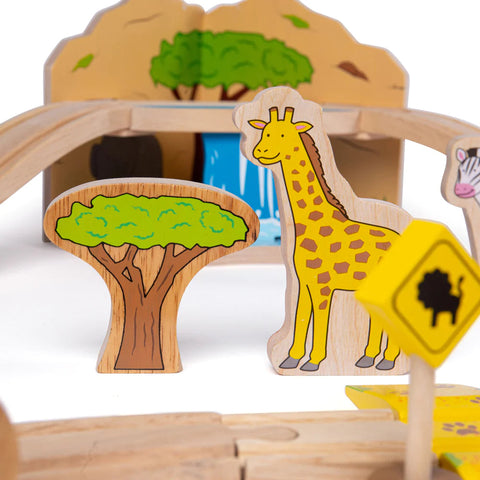 Safari Train Set-Bigjigs Rail, Cars & Transport, Gifts For 3-5 Years Old, Train, Wooden Toys-Learning SPACE