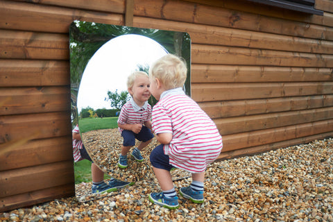 Sensory Mirror - Giant Single Dome - 780mm-AllSensory, Early Years Sensory Play, Outdoor Mirrors, Sensory Garden, Sensory Mirrors, Stock, TickiT-Learning SPACE