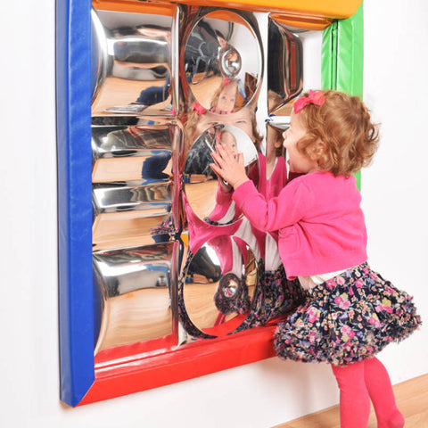 Sensory Mirror with Soft Frame-AllSensory, Baby Sensory Toys, Baby Soft Play and Mirrors, Early Years Sensory Play, Helps With, Sensory Mirrors, Sensory Seeking, Soft Frame Mirrors, Stock-Learning SPACE