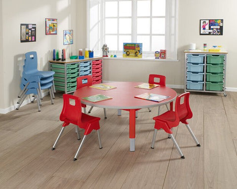 Start Right Height Adjustable Table - Circular-Classroom Furniture, Classroom Table, Height Adjustable, Metalliform, Round, Table, Wellbeing Furniture-Learning SPACE