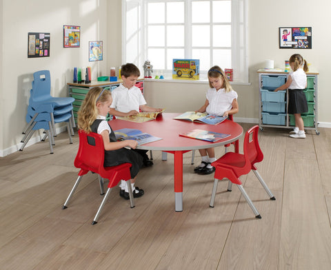 Start Right Height Adjustable Table - Semi-Circular-Classroom Furniture, Classroom Table, Corner & Semi-Circle, Height Adjustable, Metalliform, Table, Wellbeing Furniture-Learning SPACE