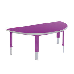 Start Right Height Adjustable Table - Semi-Circular-Classroom Furniture, Classroom Table, Corner & Semi-Circle, Height Adjustable, Metalliform, Table, Wellbeing Furniture-Purple-Learning SPACE