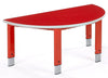 Start Right Height Adjustable Table - Semi-Circular-Classroom Furniture, Classroom Table, Corner & Semi-Circle, Height Adjustable, Metalliform, Table, Wellbeing Furniture-Red-Learning SPACE