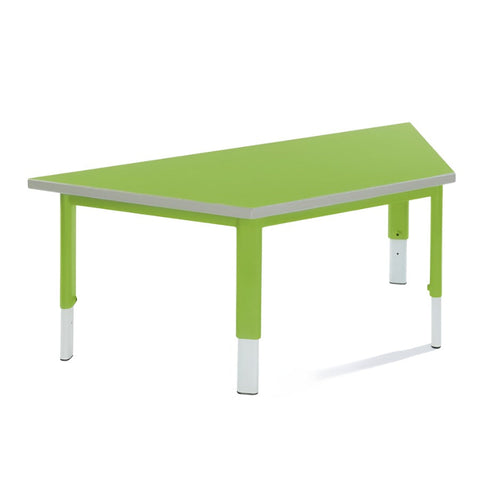 Start Right Height Adjustable Table - Trapezoidal-Classroom Furniture, Classroom Table, Height Adjustable, Metalliform, Table, Trapezoid, Wellbeing Furniture-Tangy Green-Learning SPACE