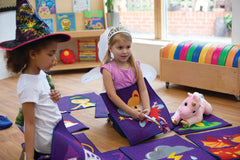 Storytime 32 Interactive Carpet Tiles with holdall-Classroom Packs, Kit For Kids, Mats, Mats & Rugs, Rugs, Sit Mats, Square, Wellbeing Furniture-Learning SPACE