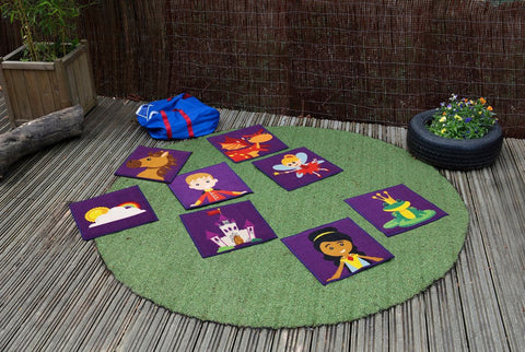 Storytime 32 Interactive Carpet Tiles with holdall-Classroom Packs, Kit For Kids, Mats, Mats & Rugs, Rugs, Sit Mats, Square, Wellbeing Furniture-Learning SPACE