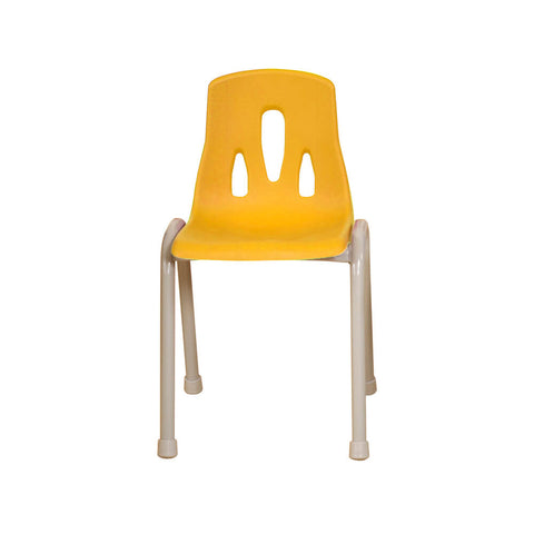 Thrifty Coloured Stackable Chairs for Kids - Set of 4-Classroom Chairs, Furniture, Profile Education, Seating, Wellbeing Furniture-Yellow-350mm-Learning SPACE