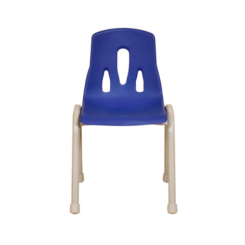 Thrifty Coloured Stackable Chairs for Kids - Set of 4-Classroom Chairs, Furniture, Profile Education, Seating, Wellbeing Furniture-Blue-350mm-Learning SPACE