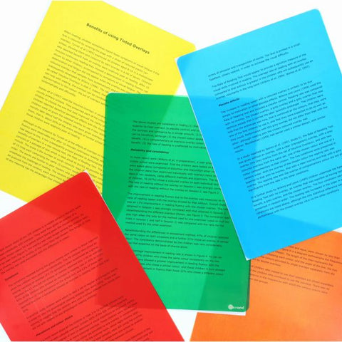 Tinted Overlays - A4 - For help with Dyslexia (Pack of 6)-Dyslexia, Early Years Literacy, Learning Difficulties, Neuro Diversity, Ormond, Stock-Learning SPACE