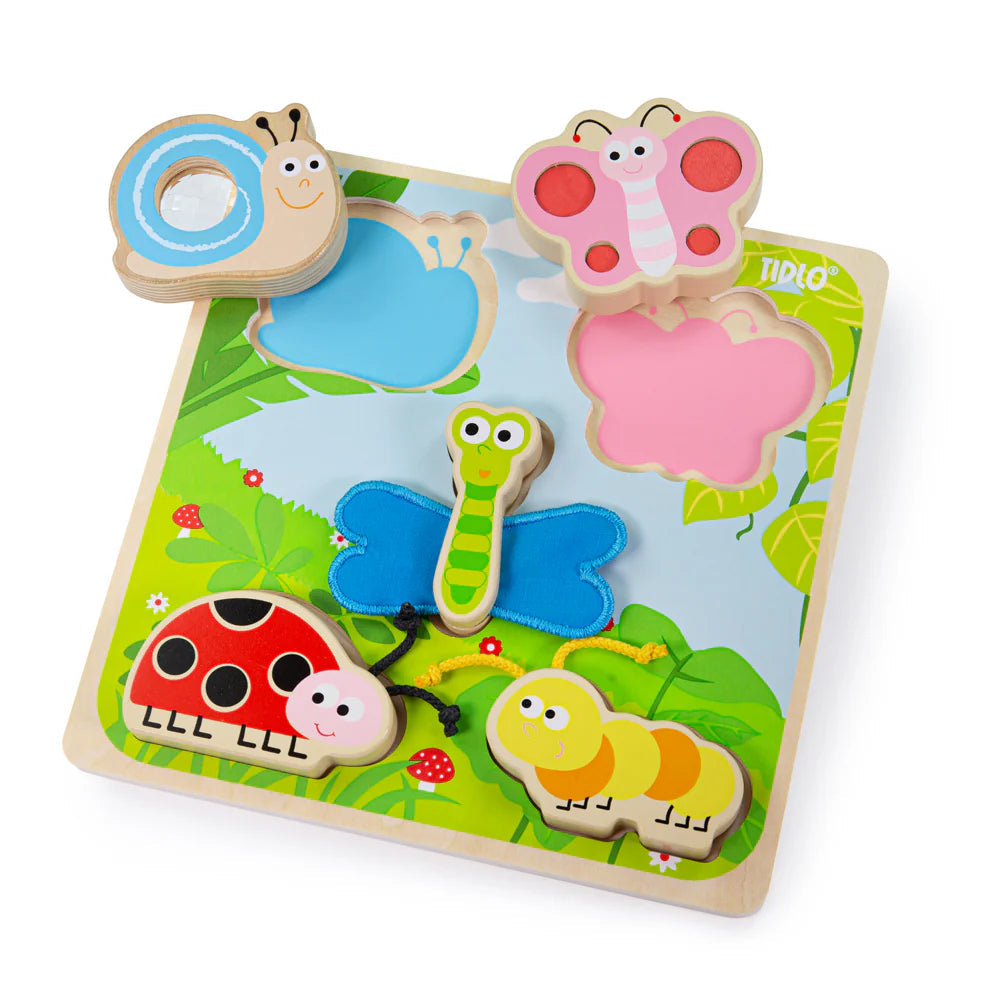 Touch and Feel Puzzle-Early years Games & Toys, Games & Toys, Sound. Peg & Inset Puzzles, Tactile Toys & Books, Tidlo Toys, Wooden Toys-Insects-Learning SPACE