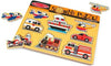 Vehicles Sound Puzzle - 8 Pieces-Baby Wooden Toys, Sound, Sound. Peg & Inset Puzzles, Stock-Learning SPACE