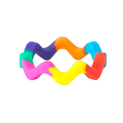 Wave Bangle - Chewy fidget Toy-Stress Relief Toys-Autism, Calming and Relaxation, Chewigem, Fidget, Helps With, Neuro Diversity, Oral Motor & Chewing Skills-Multicolour-Learning SPACE