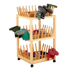 Welly Boot Storage Trolley - 3 Shelves-Cloakroom, Cosy Direct, Storage, Trolleys, Wellbeing Furniture-Learning SPACE