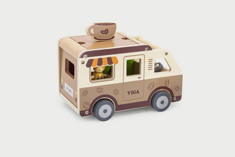 Wooden Coffee Truck Playset-Games & Toys, Viga Activity Wall Panel, Wooden Toys-Learning SPACE