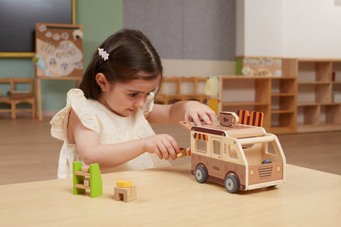 Wooden Coffee Truck Playset-Games & Toys, Viga Activity Wall Panel, Wooden Toys-Learning SPACE