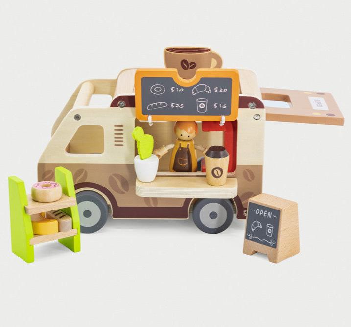 Wooden Coffee Truck Playset-Games & Toys, Viga Activity Wall Panel, Wooden Toys-Learning SPACE