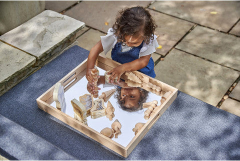 Wooden Mirror Tray-AllSensory, Forest School & Outdoor Garden Equipment, Sensory Mirrors, Stock, TickiT, Visual Sensory Toys-Learning SPACE